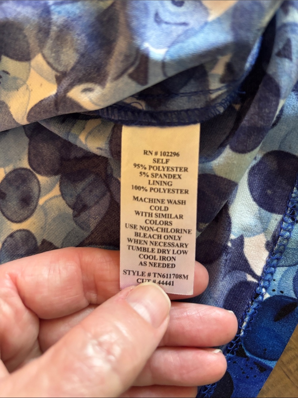 Connected apparel Blue Printed Sheath Dress - Elegant Knot Detail size 8 EUC! - Picture 9 of 9